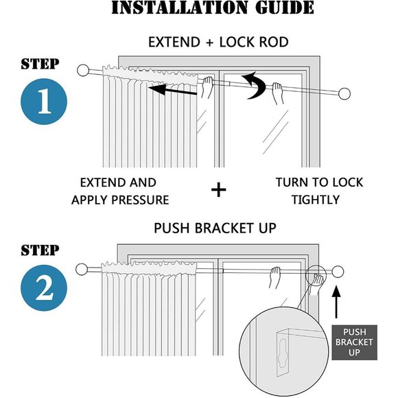 Curtain Rods for Windows 48 to 84 Inches Adjustabl - Picture 5 of 6